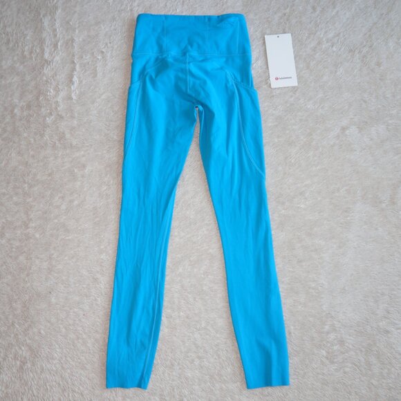 Women's Size 2 Lululemon Fast and Free HR Tight 25" Neon Wash Azure Blue - Picture 5 of 5